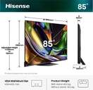 TV HISENSE 85%%%quot; 85UR8S UHD RGBMINILED SMARTTV 180HZ