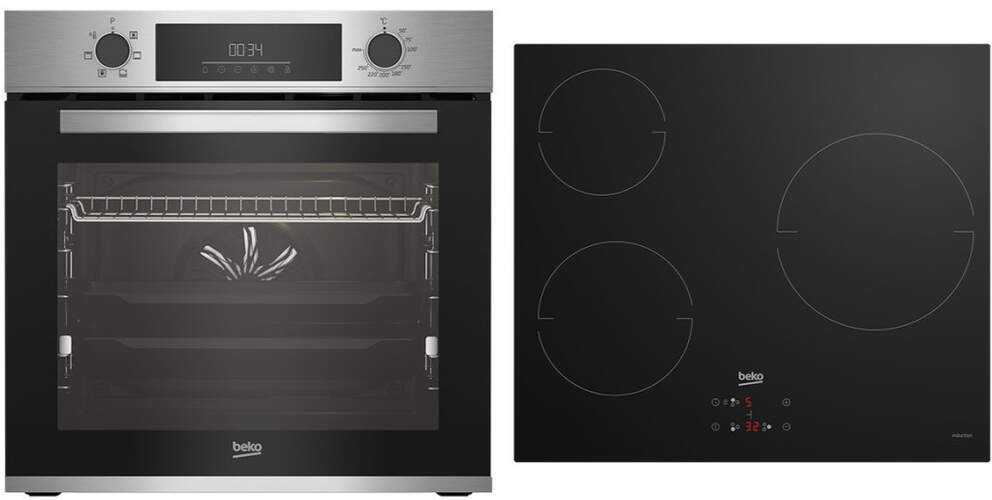 Conjunto Beko  BBSE12340XD (BIE22301X+HII63400)