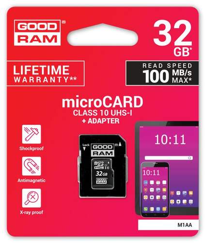 Tarjeta Memoria Micro SD Goodram M1AA-0320R12 32GB
