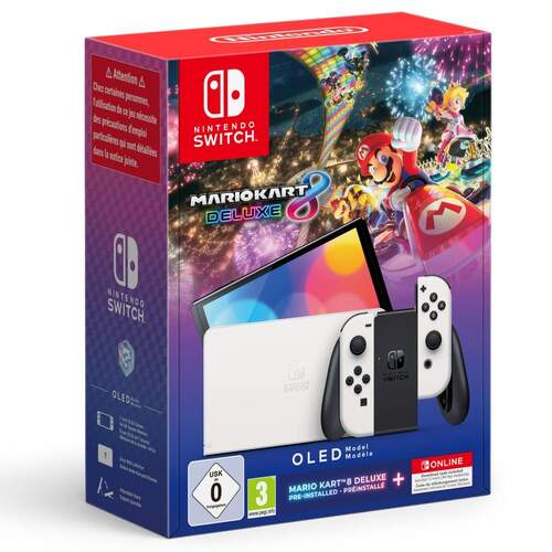 Consola Nintendo Switch OLED + Mario Kart 8 Deluxe + 12 Meses Suscripci&oacute;n a Nintendo Switch Online