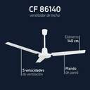 VENTILADOR TECHO ORBEGOZO CF86140B 140CM MD/PARED
