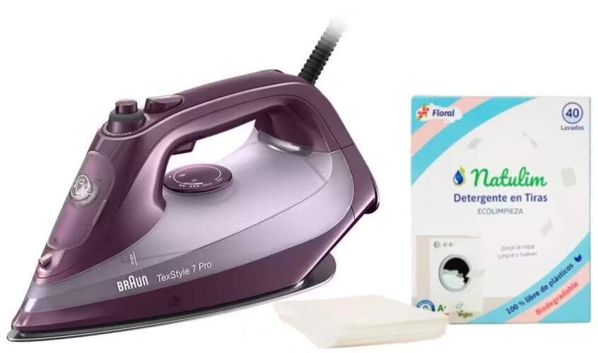Plancha Braun SI7181VI + Detergente en tiras Natulim