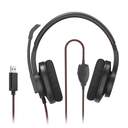 AURICULAR HAMA 00139937 HS-USB 400 V2 ROJO/NEGRO