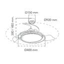 VENTILADOR TECHO CRISTAL ANTILA MINI RGB BK RETRAC