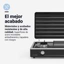 HORNILLO U.BLUE 7012 2F NEGRO BASE INOX C/TAPA