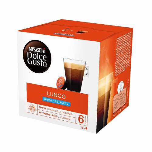 Cápsulas Dolce Gusto Lungo Decaffeinato