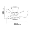 VENTILADOR TECHO CRISTAL MOLL RETRAC 20W MD