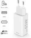 CARGADOR HAMA 00201643 1XUSB A   1USB C GAN 65W