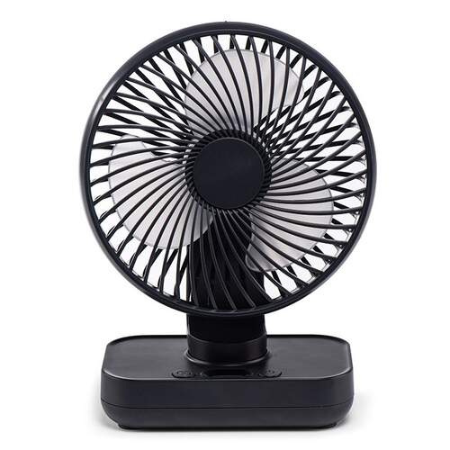 Ventilador de sobremesa Cristal Minifan Negro- Bater&iacute;a 3600mAh, Duraci&oacute;n aprox. 5h,4 velocidades
