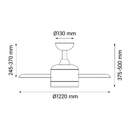 VENTILADOR TECHO SULION MARA 28W 122CM BCO/MADERA