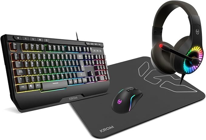 Kit Krom Kenya Gaming Teclado+ Rat&oacute;n + Auricular + Alfombrilla