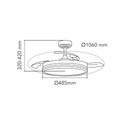 VENTILADOR TECHO CRISTAL SUPERECO RETRAC 45W MD