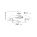 VENTILADOR TECHO RETRACT CRISTAL ECORO 45W MD