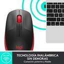 RATON LOGITECH M190 WIRELESS ROJO