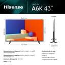 TV HISENSE 43%%%quot; 43A6K UHD SMART TV DTS X HDR10 