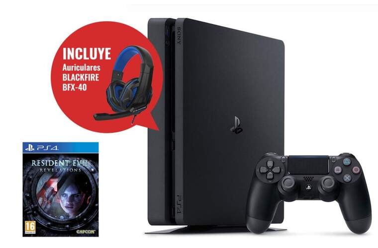 Consola Sony PlayStation 4 + Auriculares Blackfire BFX-15B + Resident Evil Revelations