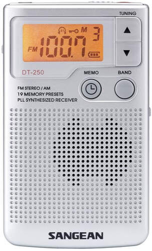Radio bolsillo Sangean DT-250 Plata