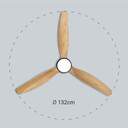 VENTILADOR TECHO UFESA NEPAL NEGRO/HAYA 132CM LED