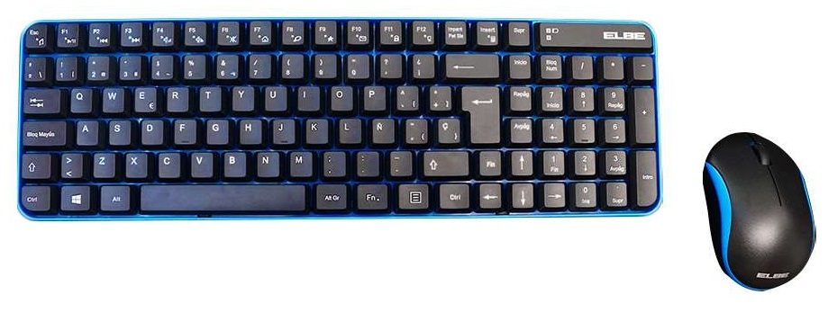 Teclado y ratón Elbe PTR-101 Negro y azul