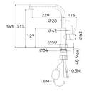 GRIFO TEKA UNI 9331 INOX PULIDO 116020022