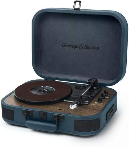 Giradiscos estéreo Muse MT-201OB Azul/Madera