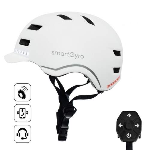 Casco Inteligente SmartGyro Smart Pro L Blanco, Bluetooth