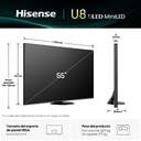 TV HISENSE 55%%%quot; 55U8Q UHD MINILED SMART TV 165HZ