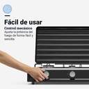 HORNILLO U.BLUE 7013 3F NEGRO. BASE INOX C/TAPA