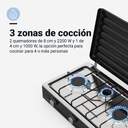 HORNILLO U.BLUE 7013 3F NEGRO. BASE INOX C/TAPA