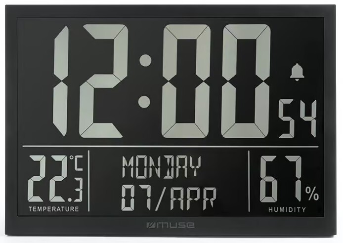 Reloj de pared Muse M-160 WMC negro
