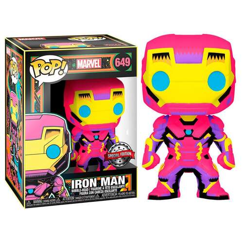 Funko Pop Ironman Multicolor, Marvel Black Light