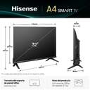 TV HISENSE 32%%%quot; 32A4Q HD SMART TV DOLBY DTS HD