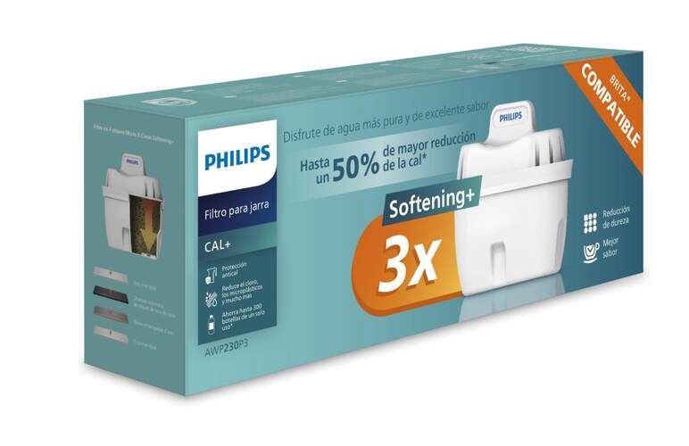 Recambio Jarra Philips AWP230P3/24 Pack de 3 Cal+