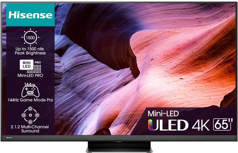 TV 65 MiniLED Hisense 65U8KQ - 4K 120Hz, FALD, HDR10+, Dolby Vision/Atmos  2.1.2ch 50W, HDMI 2.1