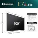 TV HISENSE 100%%%quot; 100E7NQ UHD QLED SMART TV 120HZ