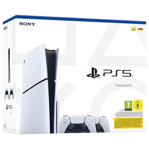 Sony PlayStation 5 Slim Chasis D + 2 Mandos PS5 Dualsense Blanco