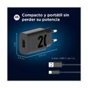 CARGADOR MOTOROLA 1XUSB A DE 20W CABLE USB C 1M