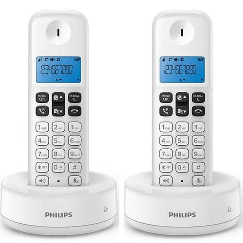 Teléfono inalámbrico Philips D1612W DUO Blanco