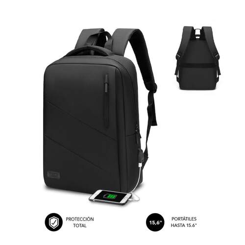 Mochila para Portátiles 15,6" Subblim City Backpack, Negro