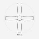 VENTILADOR TECHO U.BLUE MIDI 4042X 55W 106CM