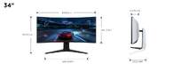 MONITOR TCL 34%%%quot; 34R83Q CURVED MINILED 170HZ 4K