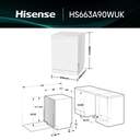 Lavavajillas Hisense HS663A90WUK LVJ. HISENSE HS663A90WUK 7P 3%%%#170;B 44DB DSP BCO
