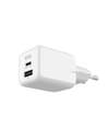 CARGADOR KSIX 1XUSB C  1XUSB A GAN 30W BLANCO