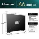 TV HISENSE 55%%%quot; 55A6N UHD SMART TV HDR10  DTS X