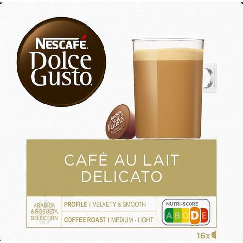 Cápsulas Café Dolce Gusto Cafe Au Lait Delicato