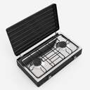 HORNILLO U.BLUE 7012 2F NEGRO BASE INOX C/TAPA