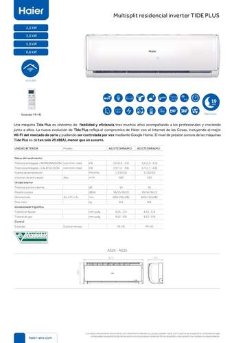 Aire Acondicionado Multi 2x1 Haier Kit Tide