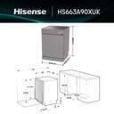 Lavavajillas Hisense HS663A90XUK LVJ. HISENSE HS663A90XUK 7P 3%%%#170;B 44DB DSP INOX