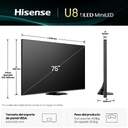 TV HISENSE 75%%%quot; 75U8Q UHD MINILED SMART TV 165HZ