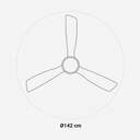 VENTILADOR TECHO U.BLUE ALM 4056 3A 142CM LED DC